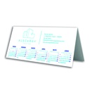 Calendario sobremesa semestral PVC 400 micras 22 cm. Personalizado.
