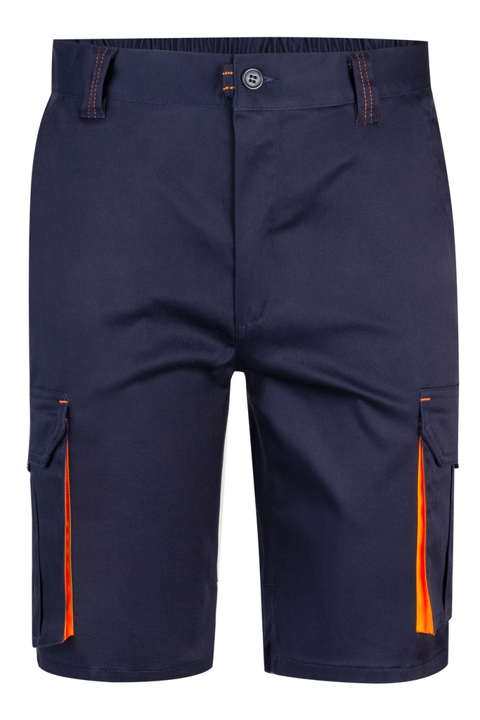 [103010S_34_01/19] 103010S Bermuda Stretch Bicolor (_34, 01/19-AZUL MARINO/NARANJA FLÚOR)