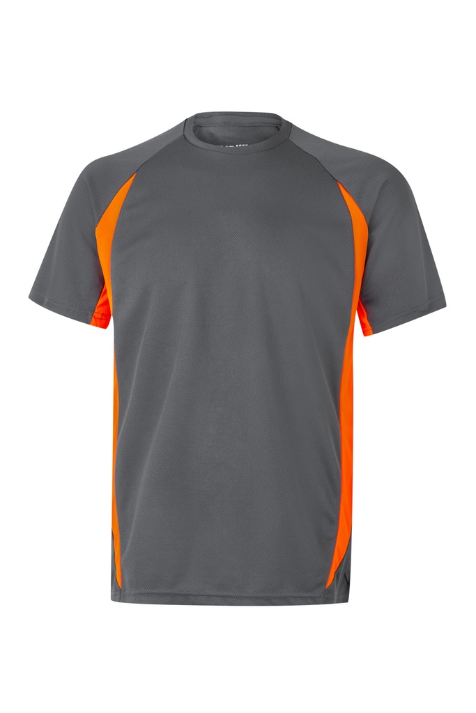 [105501_S_08/19] 105501 Camiseta Técnica Bicolor (_S, 08/19-GRIS/NARANJA FLÚOR)