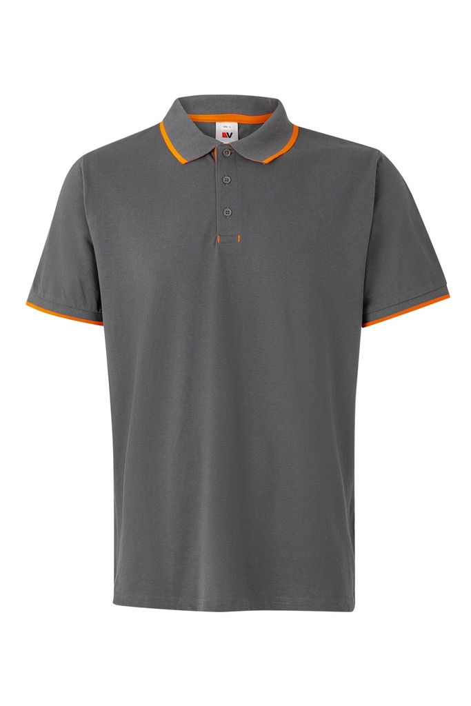 [105505_XS_08/19] 105505 Polo Bicolor Mc (_XS, 08/19-GRIS/NARANJA FLÚOR)