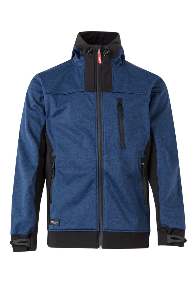 [206007_XS_71/00] 206007 Soft Shell Bicolor Capucha (_XS, 71/00-AZUL JASPEADO/NEGRO)