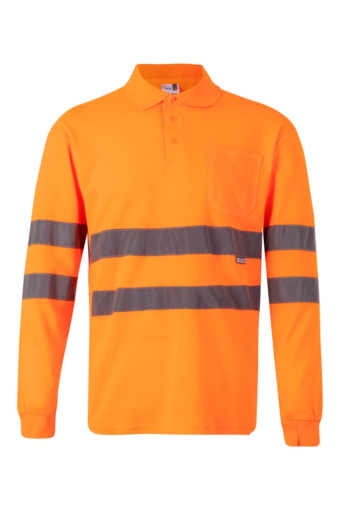 [305514_S_19] 305514 Polo Algodón Ml Av (_S, 19-NARANJA FLÚOR)