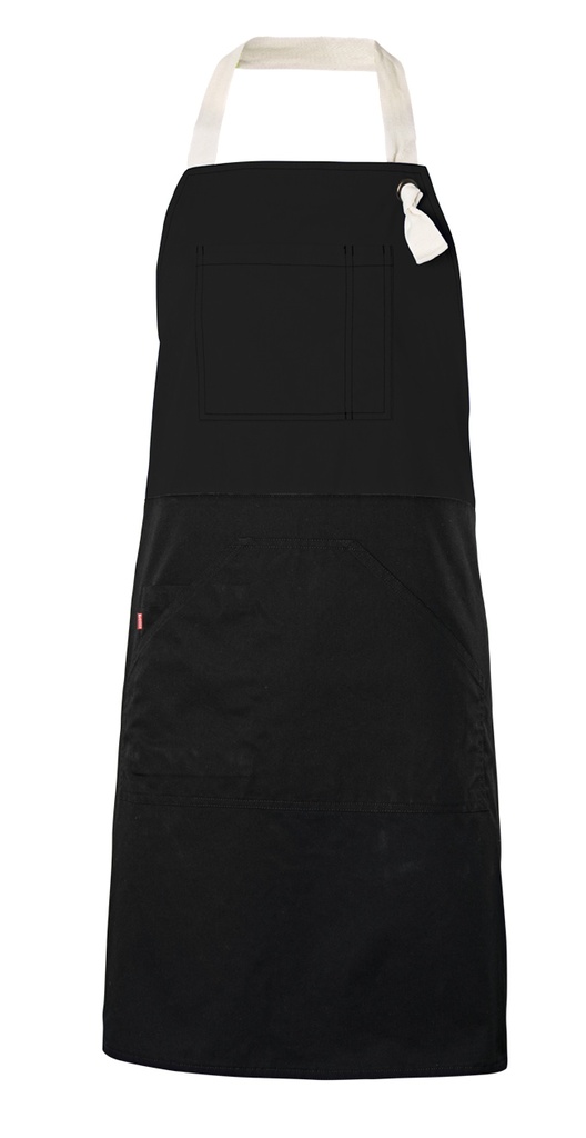 [404210B_U_00] 404210B Delantal Bicolor Peto (00-NEGRO)