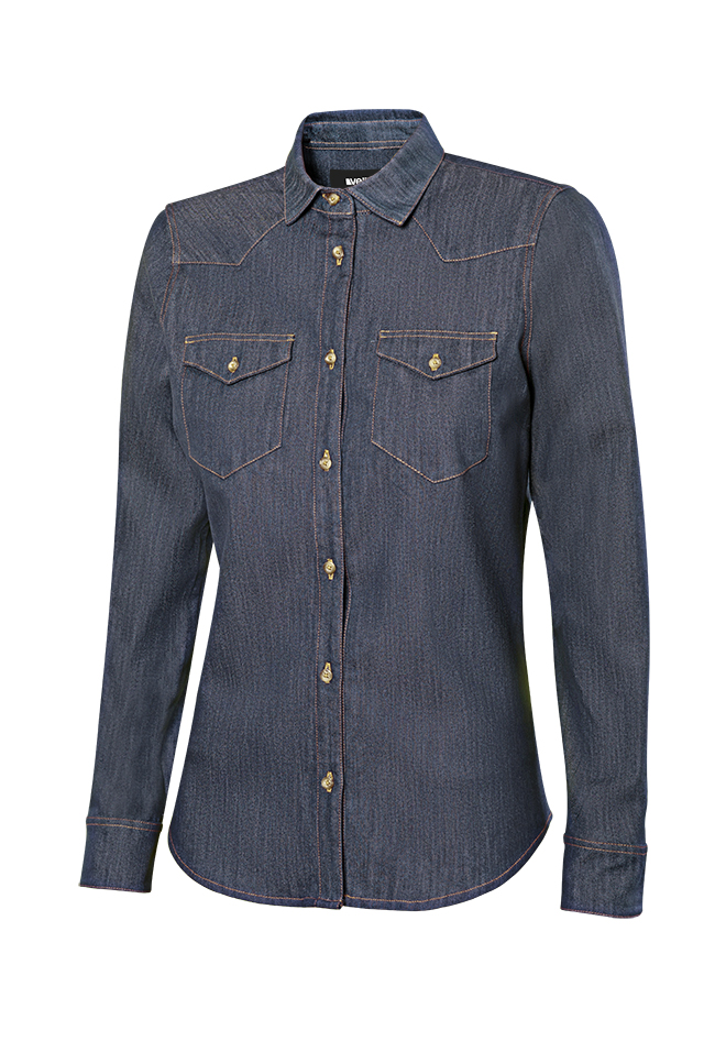 [405007S_XS_63] 405007S Camisa Denim Ml Mujer (_XS)