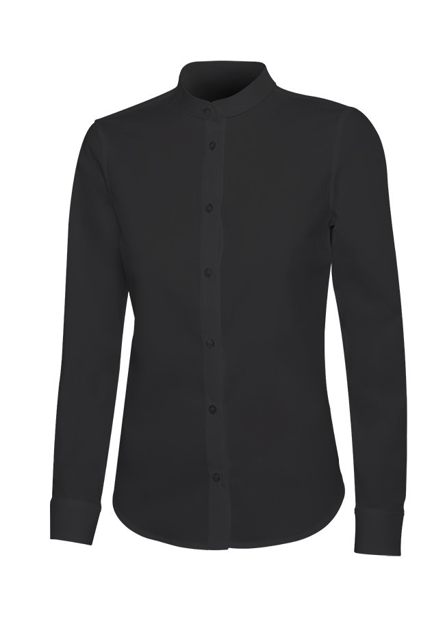 [405015S_XS_00] 405015S Camisa Stretch Ml Mujer (_XS, 00-NEGRO)