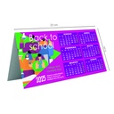 Calendario sobremesa semestral PVC 400 micras 22 cm. Personalizado.