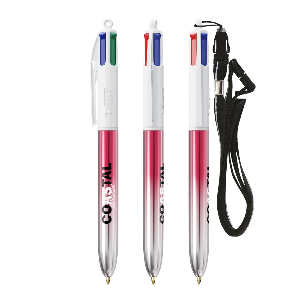 [3460001076] Bolígrafo BIC® 4 Colours® Bicolor + lanyard