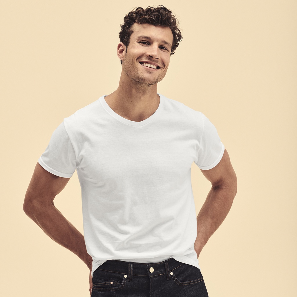 [1318] Camiseta Adulto Blanca Iconic V-Neck