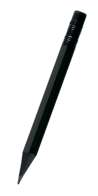 Lapiz Lambin Mini Madera Negra Con Goma Hexagonal