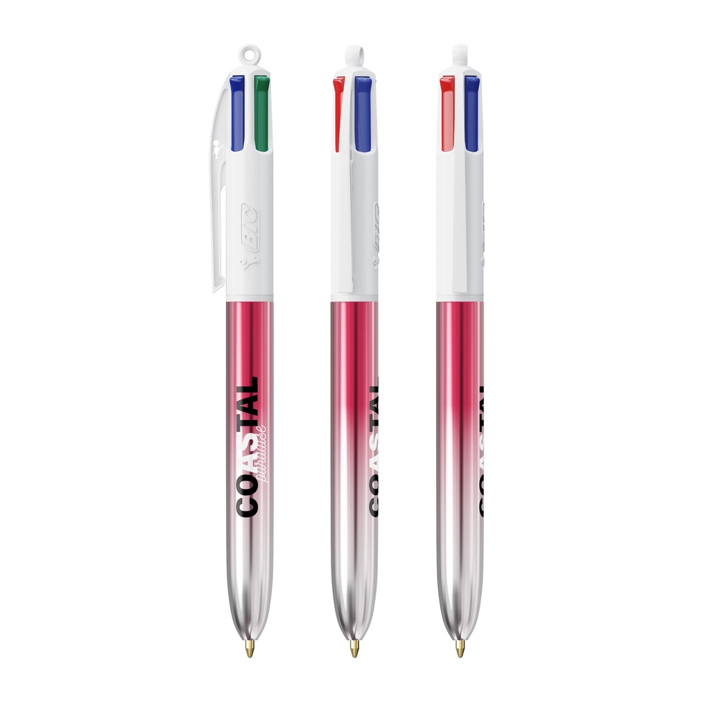 Bolígrafo BIC® 4 Colores® Bicolor (Color-Rosa/Plata-80/47-Opaco)