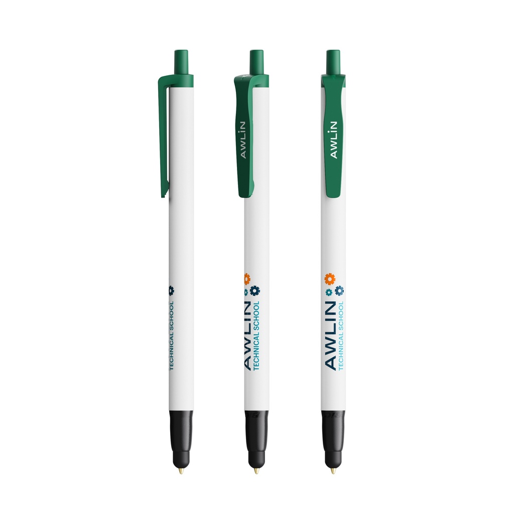 Bolígrafo BIC® Clic Stic Stylus Ecolutions (Clip-Azul Marino Reciclado-10E-Opaco, Cubierta-Azul Marino Reciclado-10E-Opaco, Cuerpo-Blanco Reciclado-1E-Opaco)