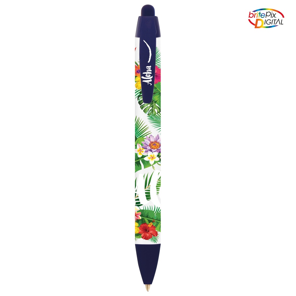 Bolígrafo BIC® Wide Body (Clip-Blanco-01-Opaco, Sección-Azul Oscuro Translúcido-40-Frosted, Cuerpo-Azul Oscuro Translúcido-40-Frosted, Plunger-Blanco-01-Opaco)