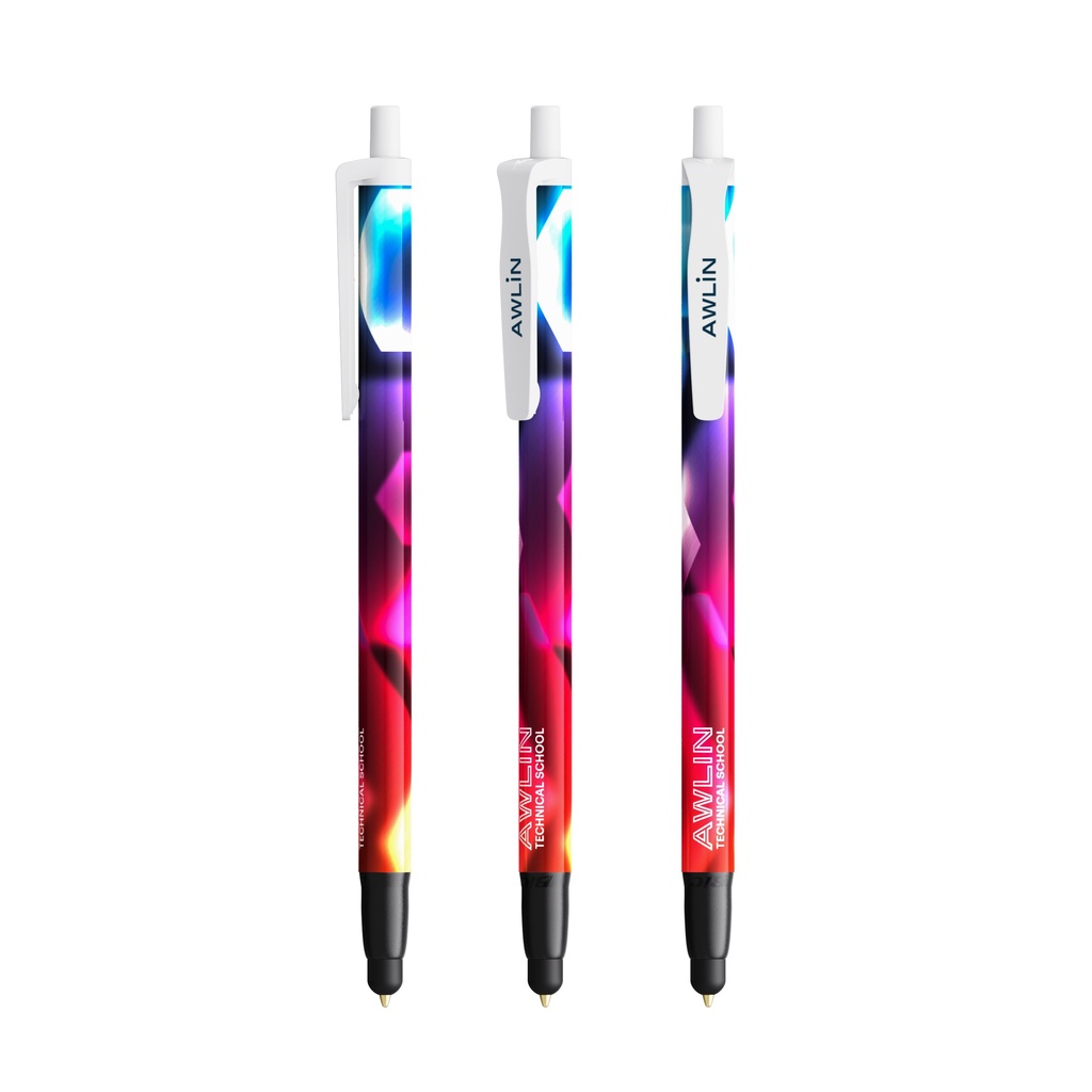 Bolígrafo BIC® Clic Stic Stylus (Clip-Blanco-01-Opaco, Cuerpo-Negro-02-Opaco)