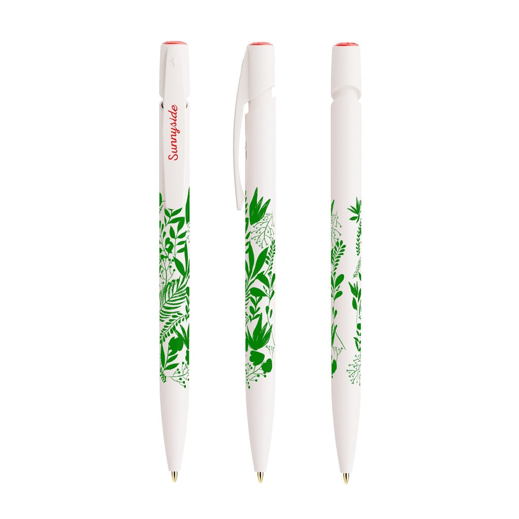 Bolígrafo BIC® Media Clic Ecolutions (Clip-Blanco-01-Opaco, Botón-Azul Marino-07-Opaco, Cuerpo-Blanco Reciclado-1E-Opaco)