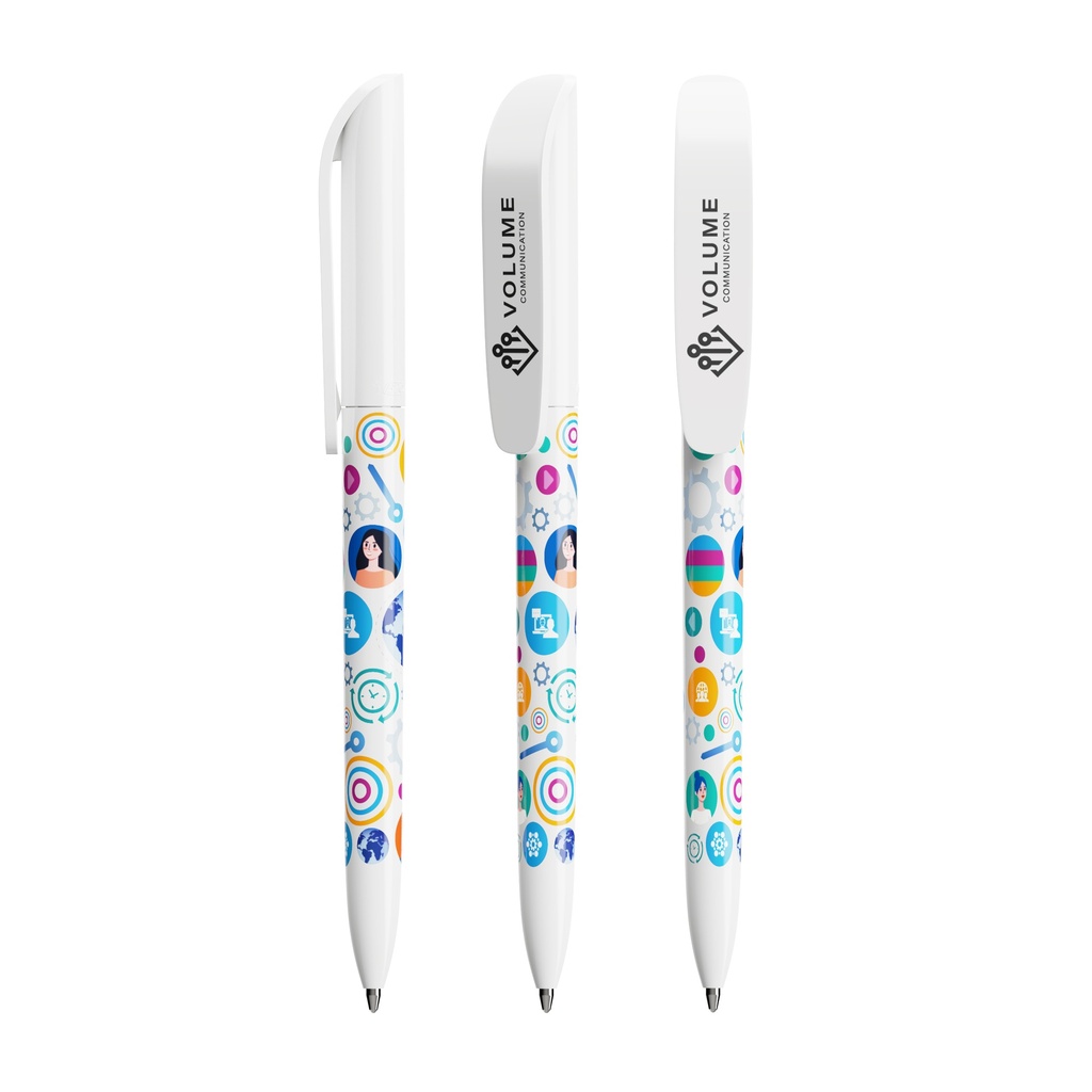 Bolígrafo BIC® Super Clip (Capuchón-Rojo Transparente-87-Transparente, Cuerpo-Negro-02-Opaco)