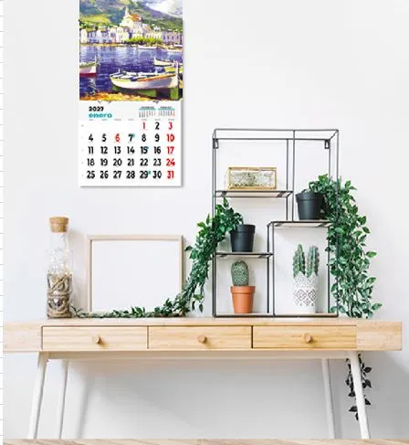 [CP435LE16] Calendario pared 43,5 cm. de edición (757- Arte Junto al Rio, Ref. 16 Faldilla 43,5 cm  Mensual)