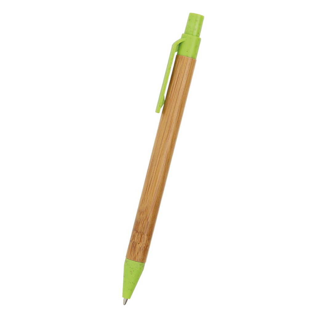 [CH31GI] Boligrafo Bambú/Caña De Trigo/Abs Chist (GI-Verde claro)