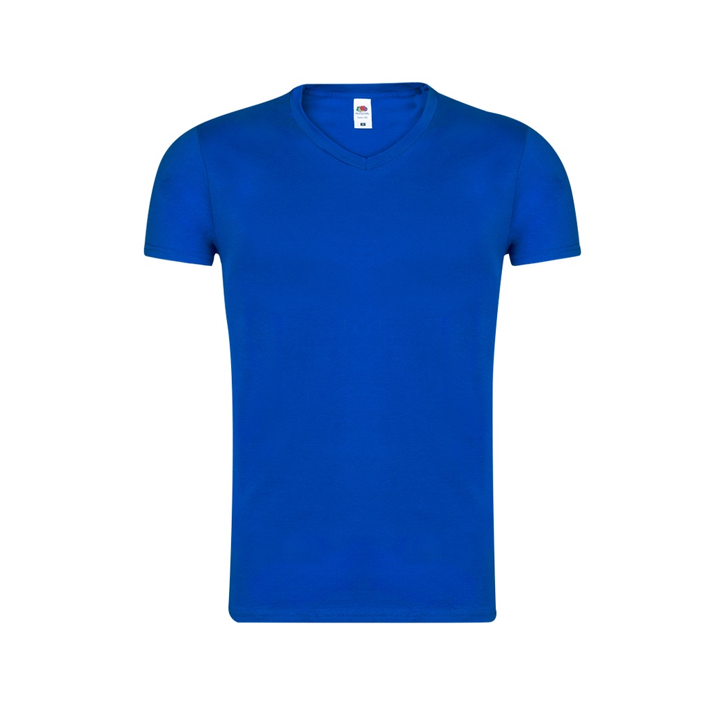 [1326AZULS] Camiseta Adulto Color Iconic V-Neck (AZUL - AZUL, S)
