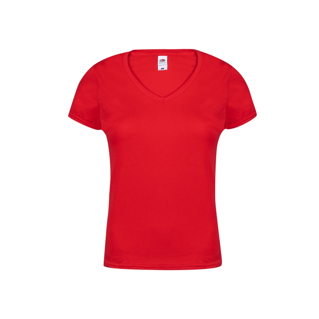 [1327ROJXS] Camiseta Mujer Color Iconic V-Neck (ROJ - ROJO, XS)