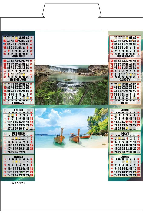 [SS91] Calendario sobremesa semestral 21,5 cm (Paisajes Internacionales)