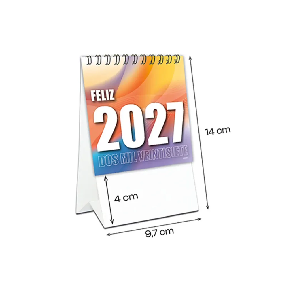 Calendario sobremesa 9,7 cm. wire-0 mini