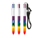 Bolígrafo BIC® 4 Colours® Rainbow Decor + lanyard